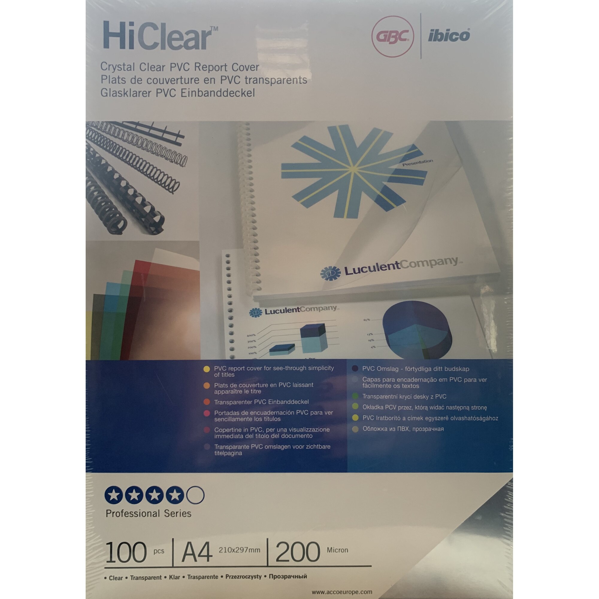 Coperti transparente, GBC,CTCL20 297x210 mm, 200 microni, 100 buc