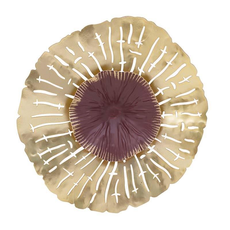 Decor perete metalic, floare stilizata, 22 cm