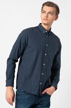 Tom Tailor, Camasa regular fit cu guler fixat cu nasturi, Bleumarin, S Tom Tailor, Camasa regular fit cu guler fixat cu nasturi, Bleumarin, S