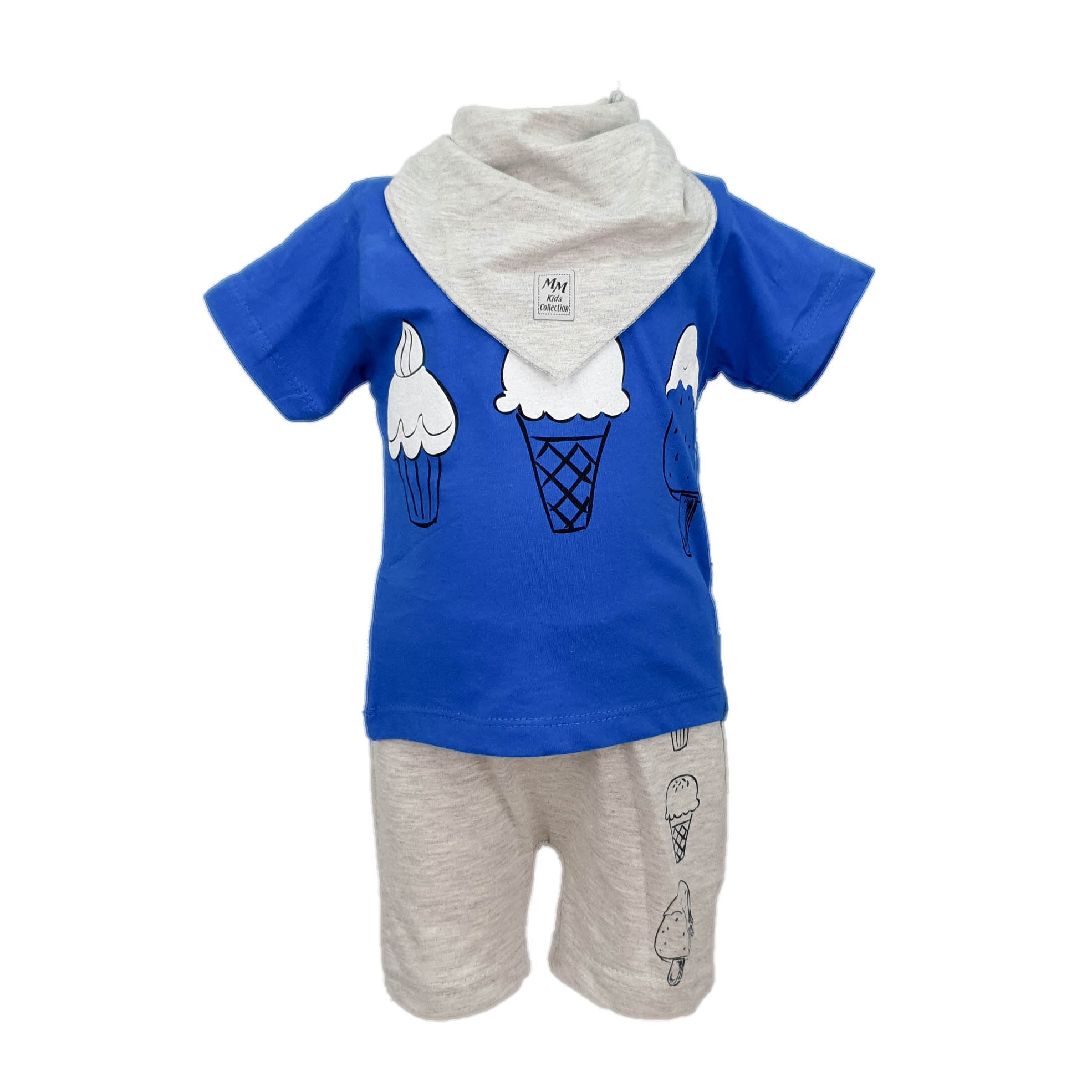 Compleu trei piese de vara, albastru-gri