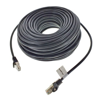 Cablu ecranat FTP, Lanberg 42793, cat.5e, mufat 2xRJ45, lungime 30m, AWG 26, 100 MHz, de legatura retea, ethernet, negru Cablu ecranat FTP, Lanberg 42793, cat.5e, mufat 2xRJ45, lungime 30m, AWG 26, 100 MHz, de legatura retea, ethernet, negru