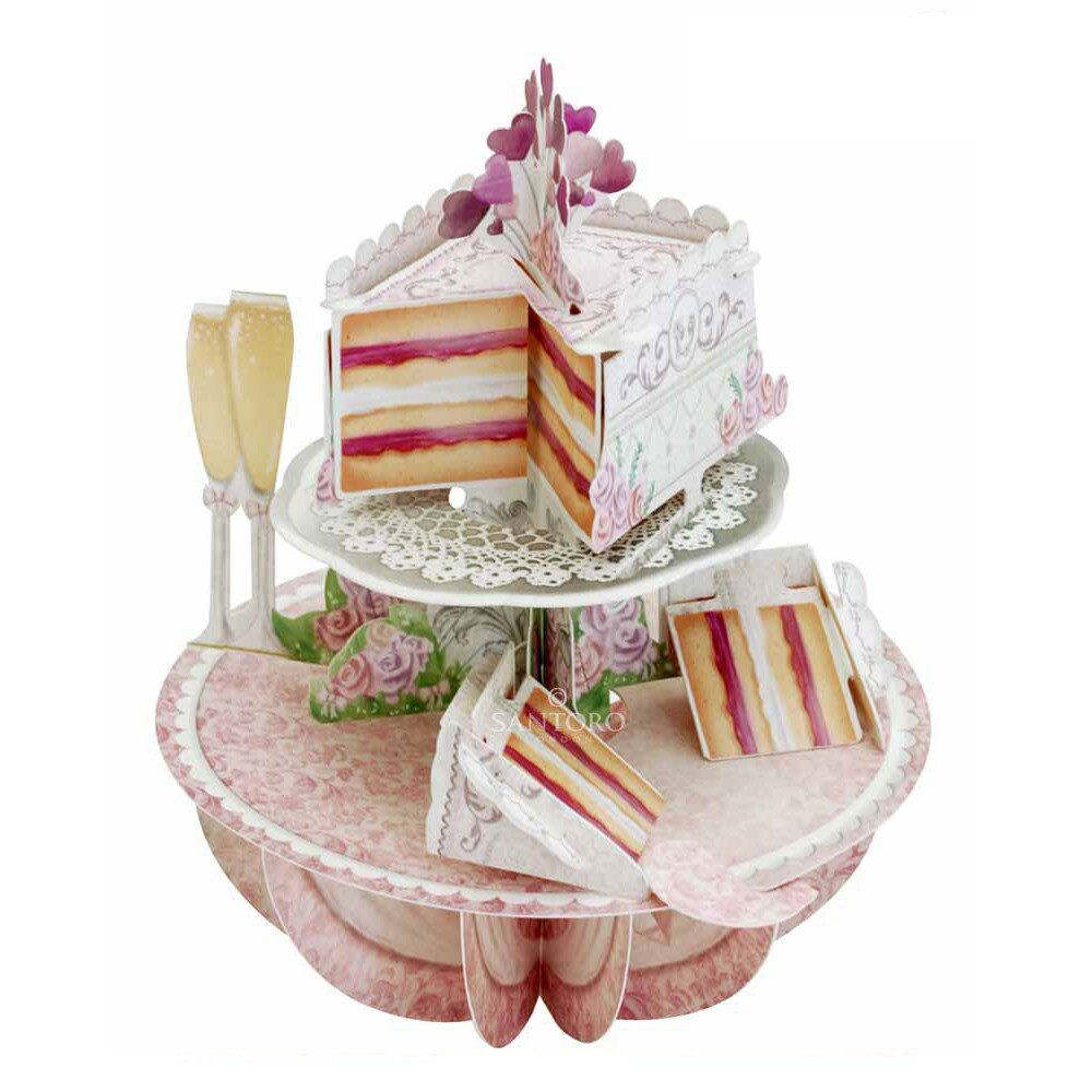 Felicitare 3D Santoro Piruettes - Wedding Cake