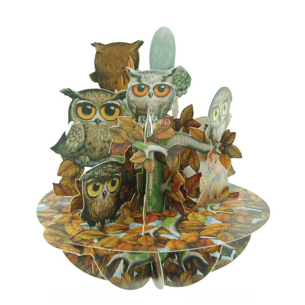 Felicitare 3D Santoro Piruettes - A Parliament Of Owls