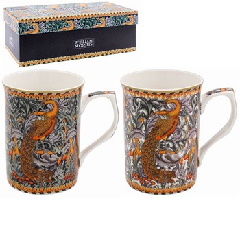 Set 2 cani - William Morris - Peacock, Ceramica, 350 ml, Multicolor Set 2 cani - William Morris - Peacock, Ceramica, 350 ml, Multicolor