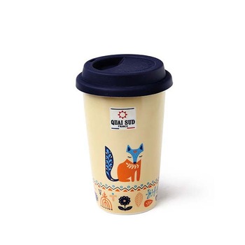 Cana de voiaj - Ceramique Fox, Ceramica, 435 ml, Multicolor Cana de voiaj - Ceramique Fox, Ceramica, 435 ml, Multicolor
