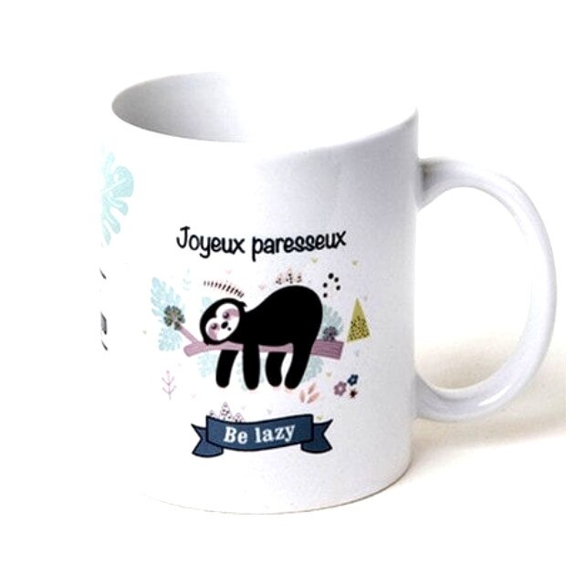 Cana Happy Sloth, Ceramica, 350 ml, Multicolor