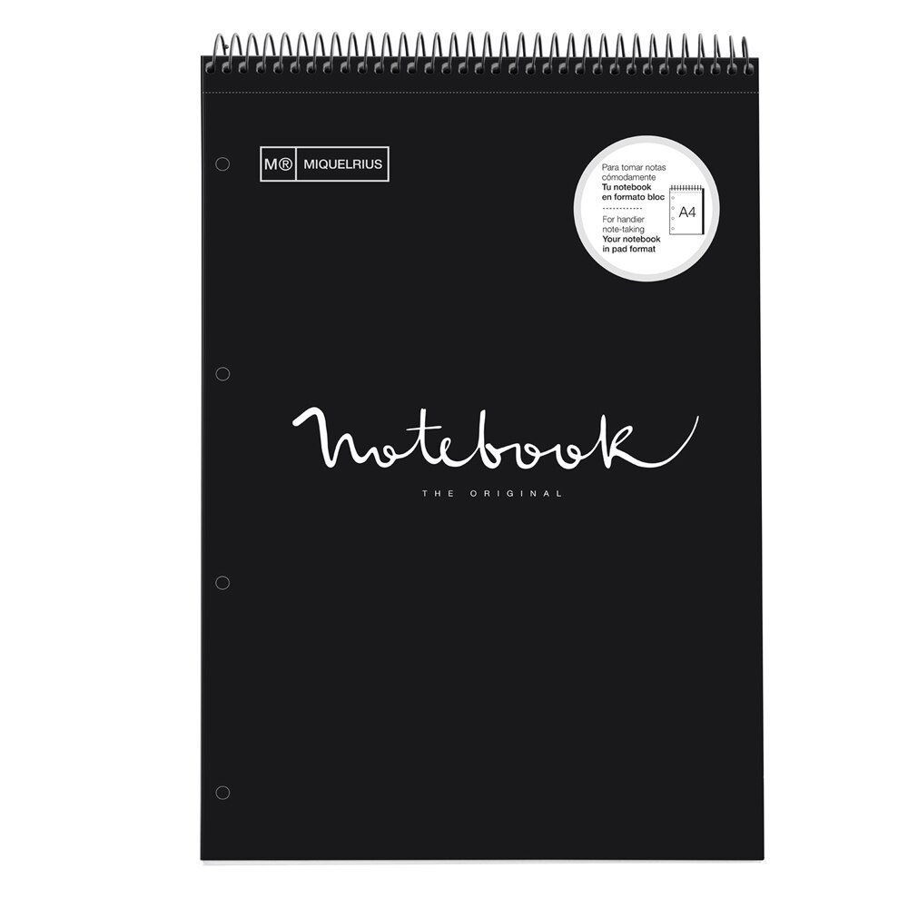 Caiet Miquelrius, Emotions, Reporter, Black, A4, patratele, 90gr, 80 file