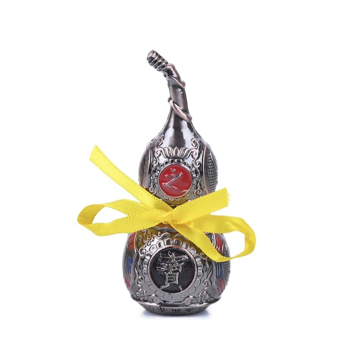 Amuleta Wu Lou din Bronz cu Yin si Yang - mediu remediu Feng Shui din Metal, 40 mm lungime