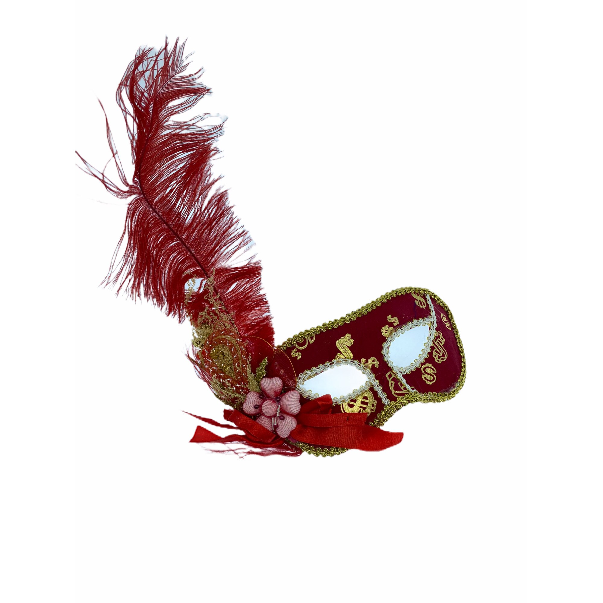 Masca petrecere cu pene, Rosu