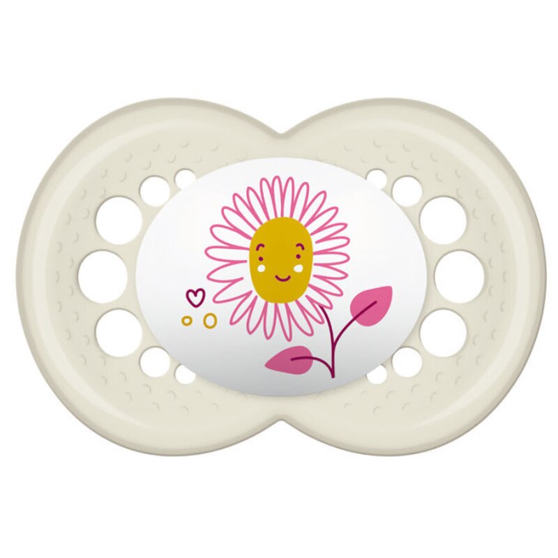 Suzeta ortodontica din silicon 1 MAM Original 713309, Crem 16+ luni