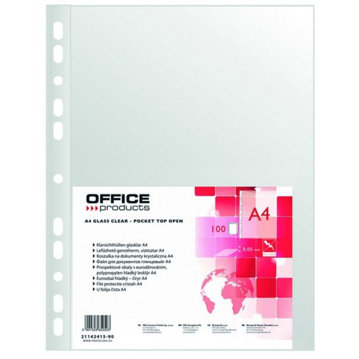 Office Products Átlátszó iratvédő fólia, A4-es, 50 mikron, 100 db / készlet
