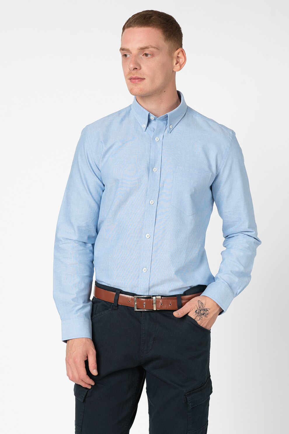Ben Sherman, Camasa cu guler fixat cu nasturi, Albastru deschis