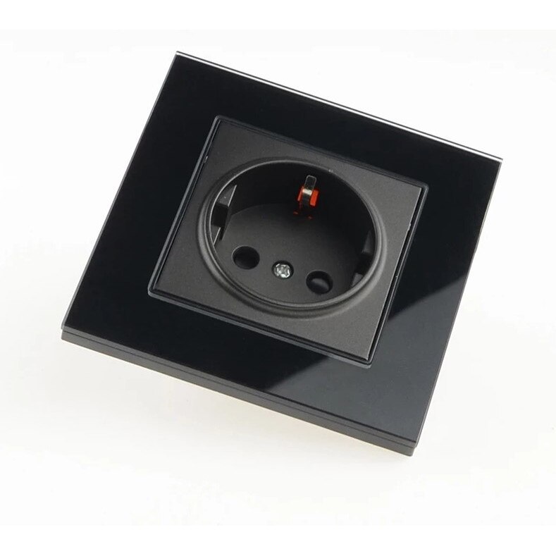 Priza rama sticla Smack, SF8010fkb ,protectie copii ,16A.ip20