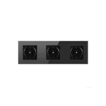 Priza tripla Smack,Rama sticla,16A ip20,8010Fkb-3 Priza tripla Smack,Rama sticla,16A ip20,8010Fkb-3