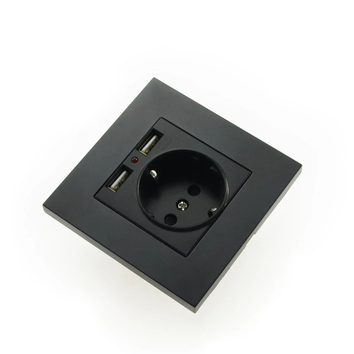 Priza Rama sticla Smack,2 X slot usb,protectie ip20,SF8810FKB