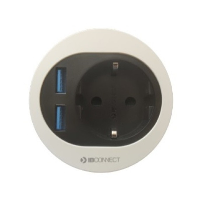 Priza IBConnect incastrabila + USB, decupaj 60mm