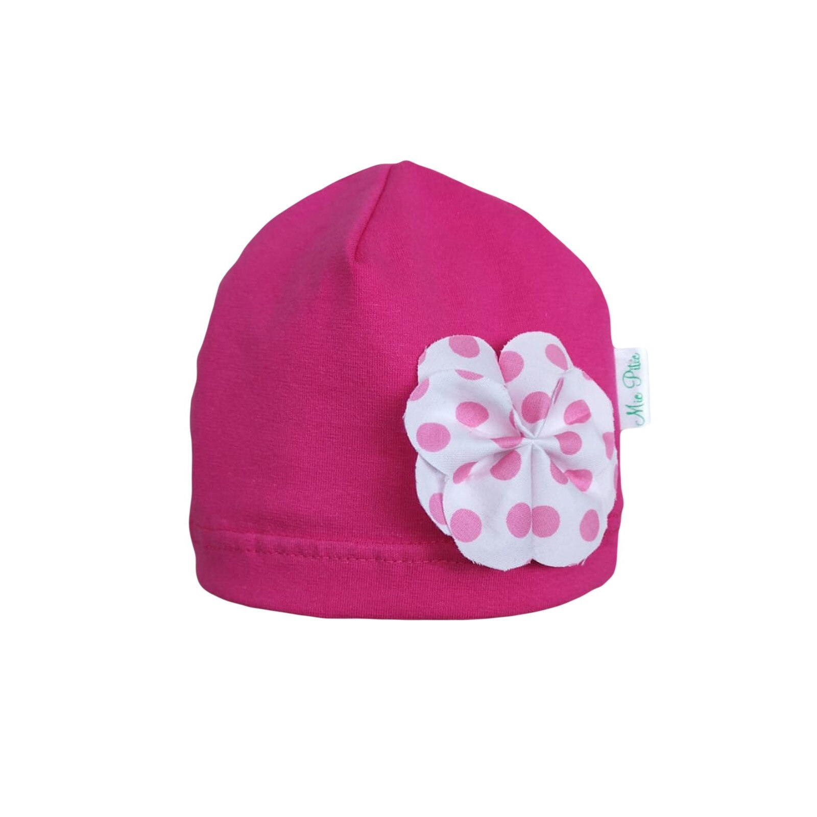 Fes Mic Pitic C123NN fes din tricot cu floare buline, Ciclamen