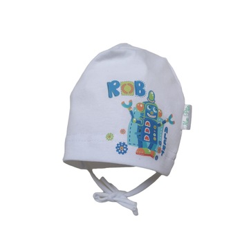 Caciulita Mic Pitic C5NN B din tricot cu imprimeu robot, aqua, 42 cm Caciulita Mic Pitic C5NN B din tricot cu imprimeu robot, aqua, 42 cm