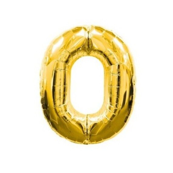 Balon folie, cifra 0, auriu, 100 cm