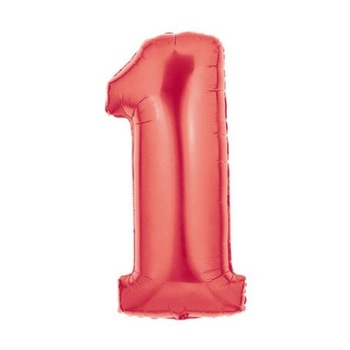Balon folie, cifra 1, rosu, 100 cm Balon folie, cifra 1, rosu, 100 cm