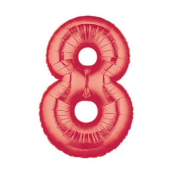 Balon folie, cifra 8, rosu, 100 cm Balon folie, cifra 8, rosu, 100 cm