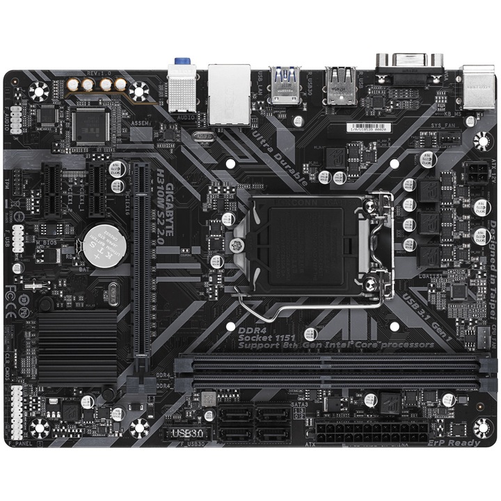 Placa de baza Gigabyte H310M S2 2.0, Socket 1151