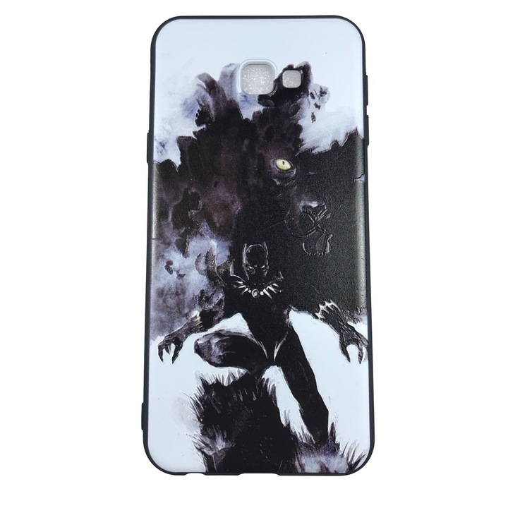 Husa compatibila cu Samsung Galaxy J4 Plus 2018 Carcasa silicon in relief, Black Panther