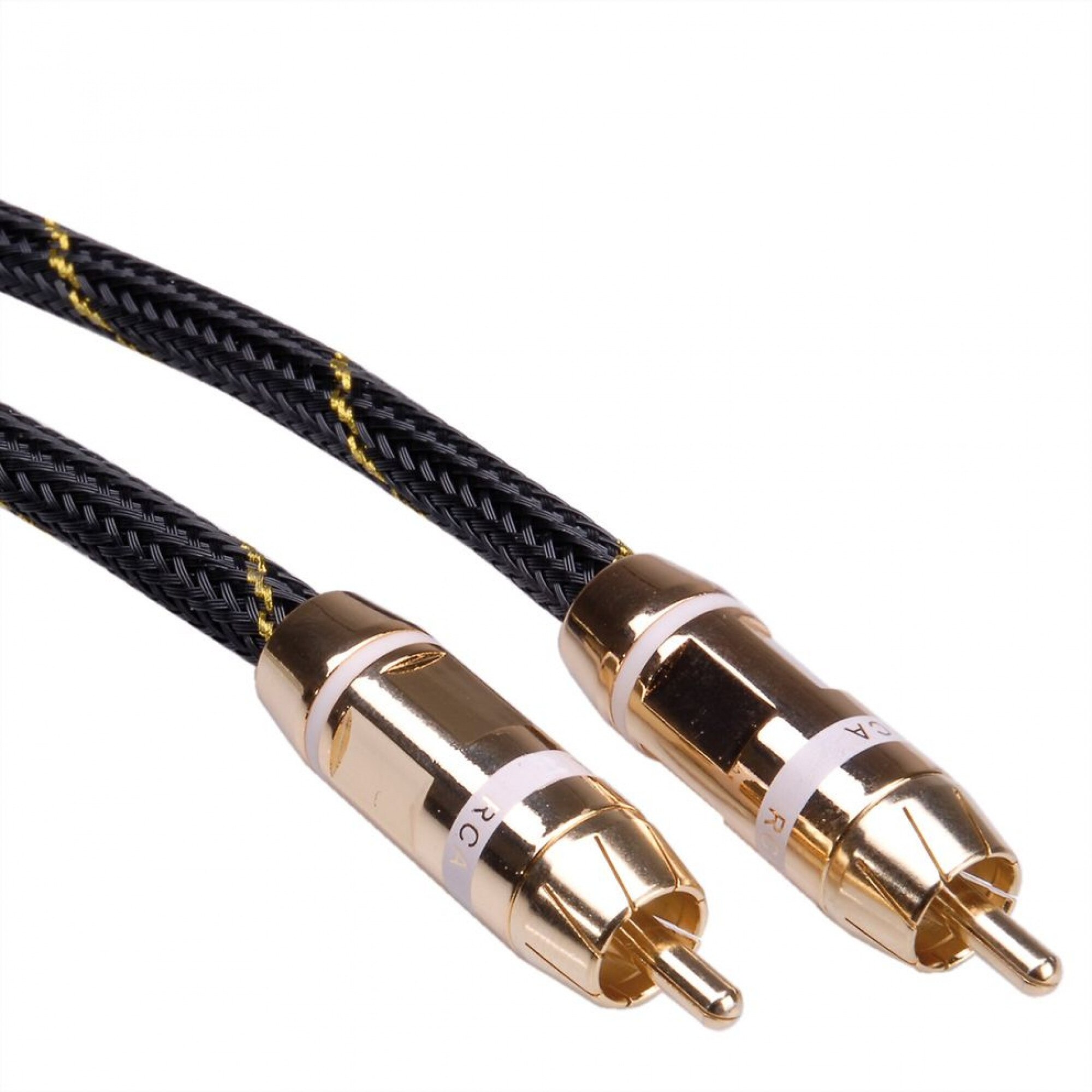 Cablu audio GOLD RCA T-T ecranat 10m alb, Roline 11.09.4292