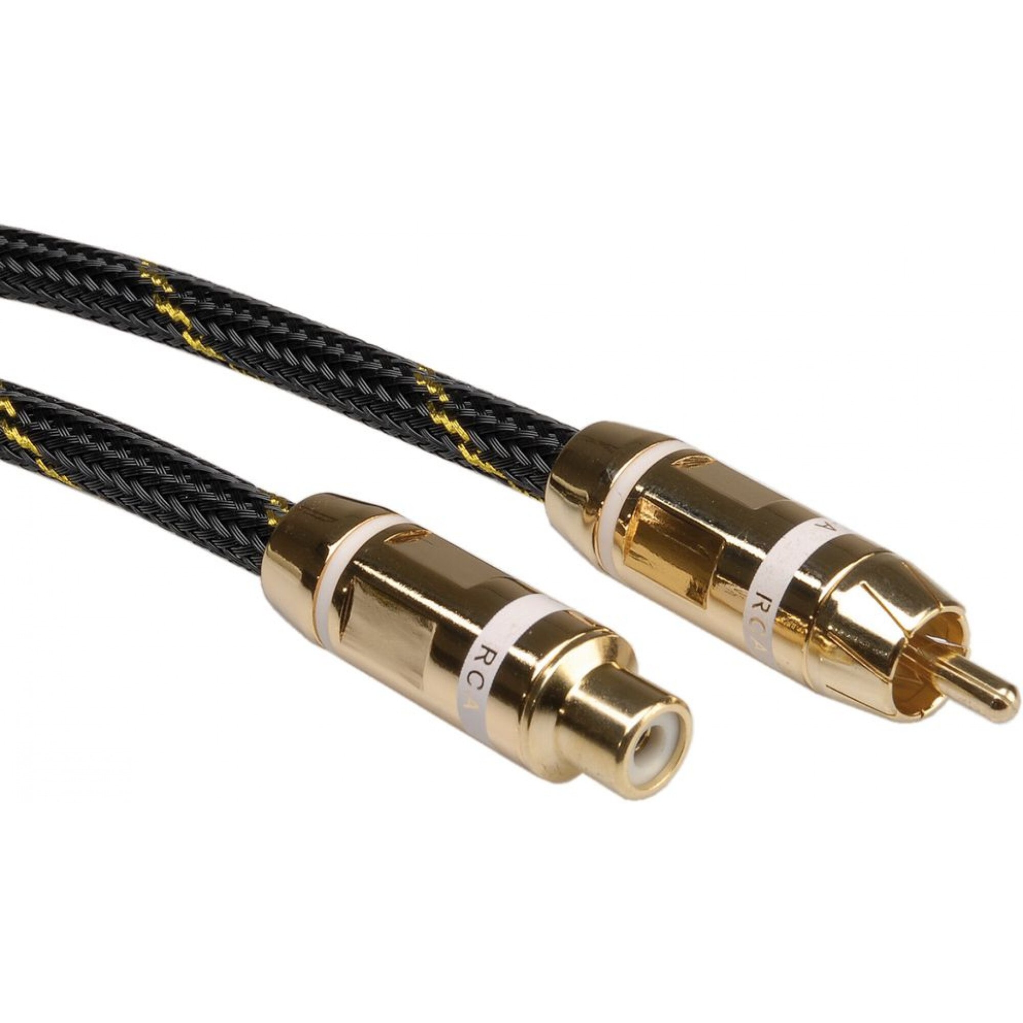 Cablu GOLD prelungitor audio RCA alb T-M 5m, Roline 11.09.4255