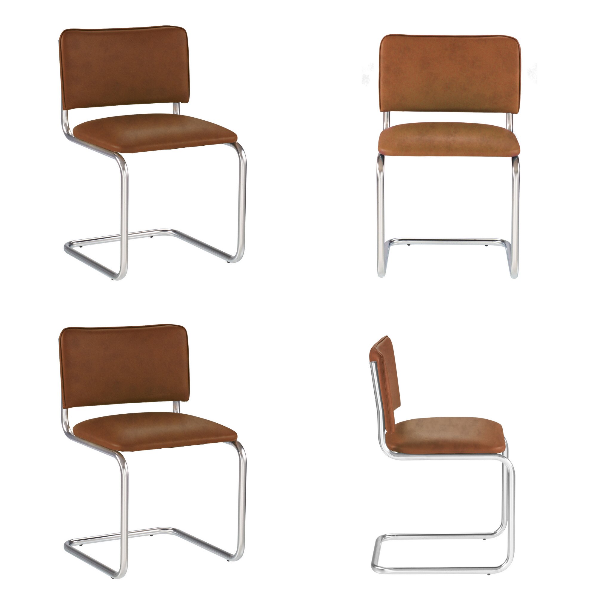 Set 4 scaune vizitator, sala de conferinta SYLWIA, piele ecologica, Aramiu