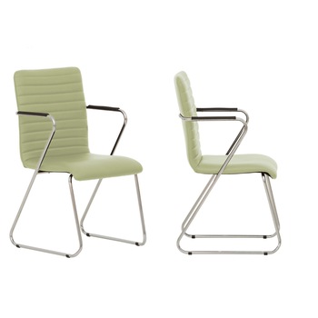 Set 2 scaune vizitator TASK CF CHROME, piele ecologica, Oliv Set 2 scaune vizitator TASK CF CHROME, piele ecologica, Oliv