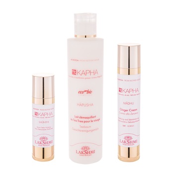 Set 3 produse 280 ml pentru tenul gras, mixt si cu impuritati, Lakshmi, ser detoxifiant 30, lapte demachiant cu arbore de ceai 200ml si crema cu ghimbir 50ml Set 3 produse 280 ml pentru tenul gras, mixt si cu impuritati, Lakshmi, ser detoxifiant 30, lapte demachiant cu arbore de ceai 200ml si crema cu ghimbir 50ml
