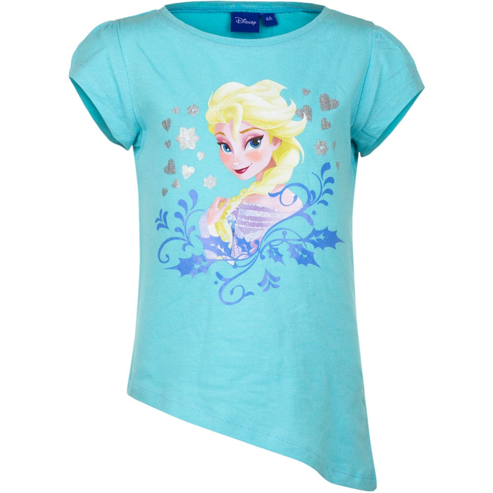 Tricou asimetric sisters Frozen heart, Albastru