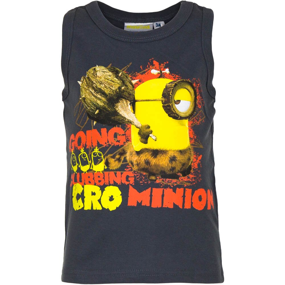 Tricou fara maneci baieti Minions, Negru