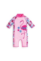 JoJo Maman Bebe, Combinezon de baie cu imprimeu floral, Roz/Albastru, 84-92 CM Standard