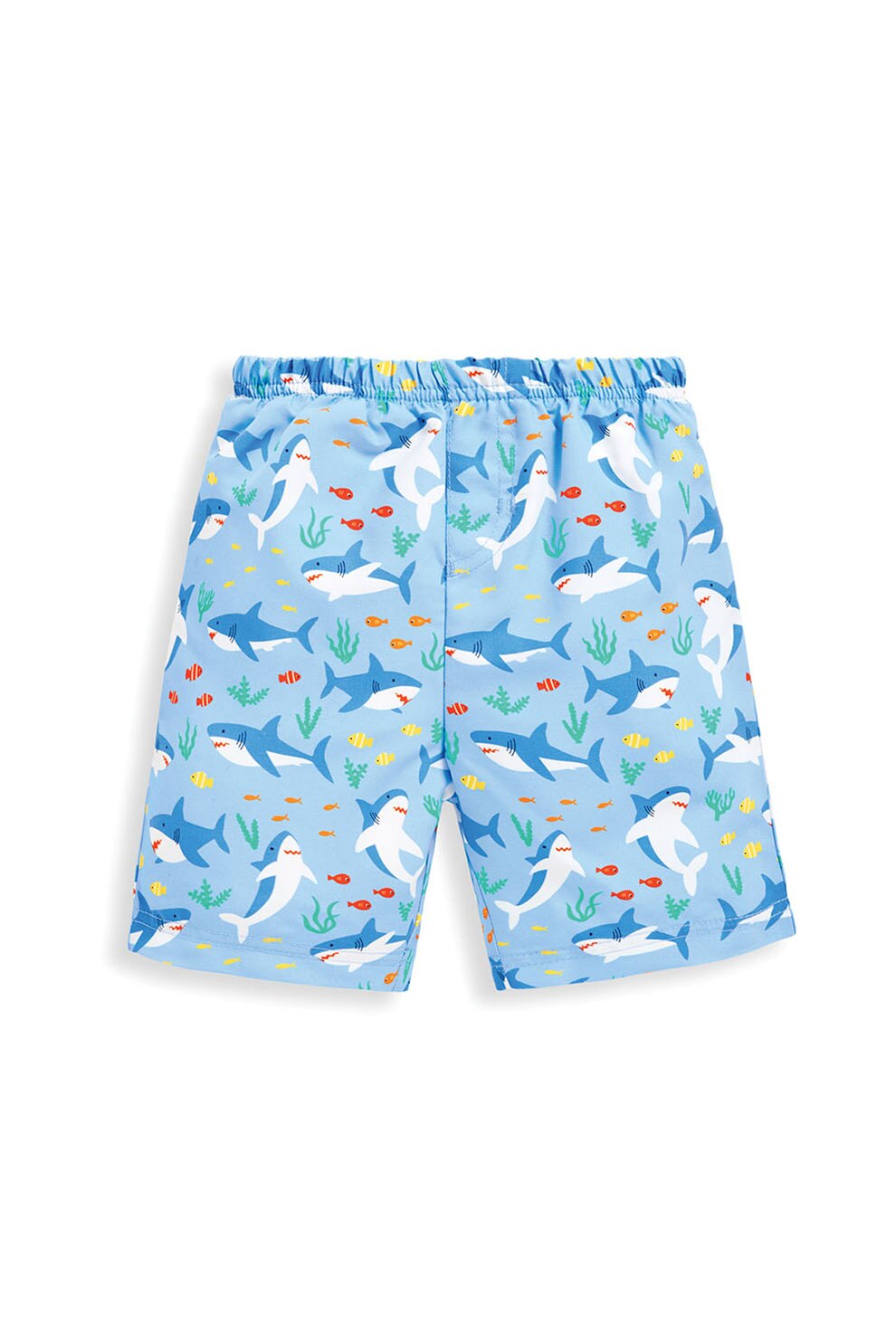 JoJo Maman Bebe, Bermude de baie cu imprimeu, Albastru deschis/galben/verde