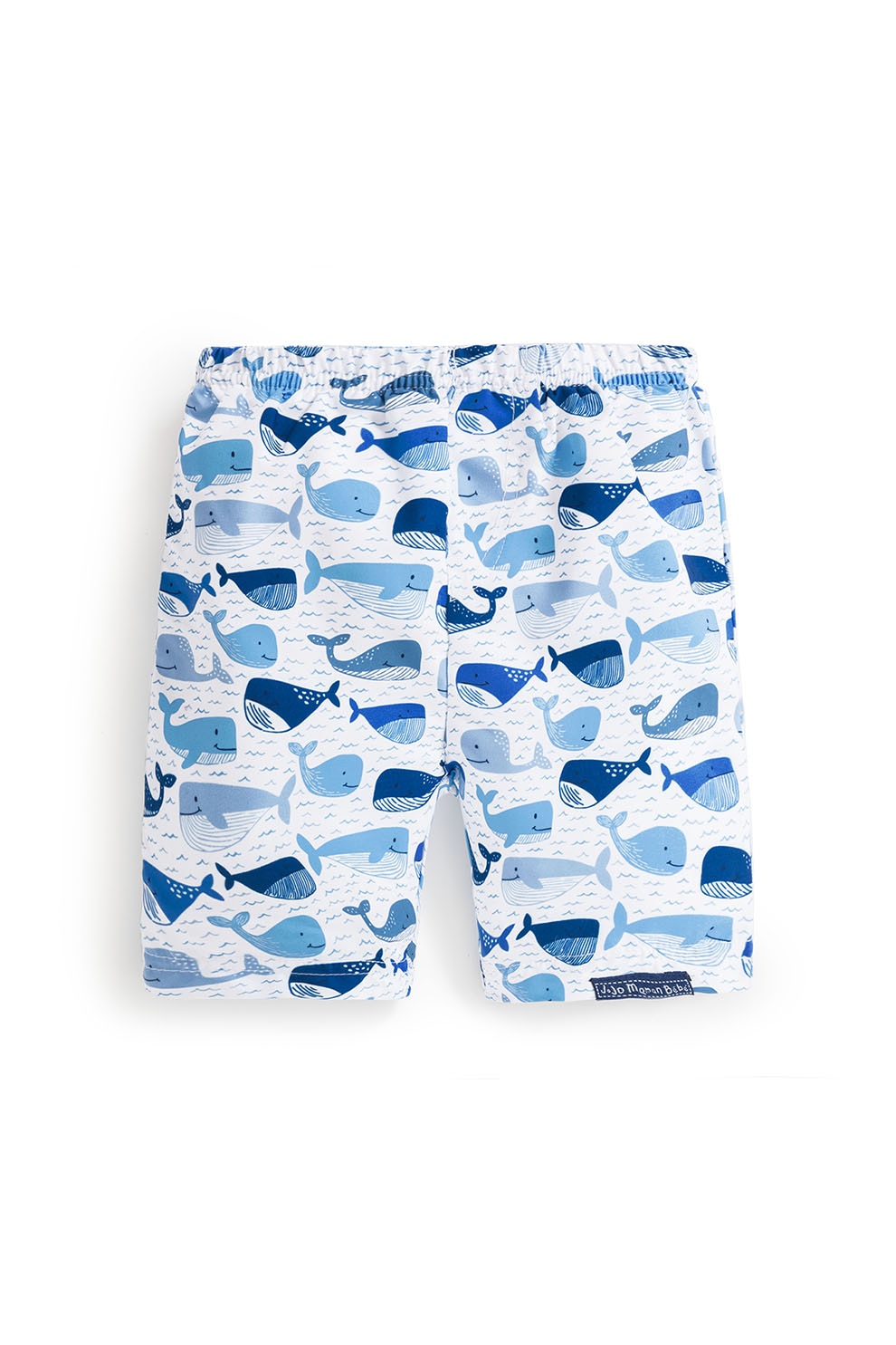 JoJo Maman Bebe, Bermude de baie cu imprimeu, Albastru/Alb, 68 CM