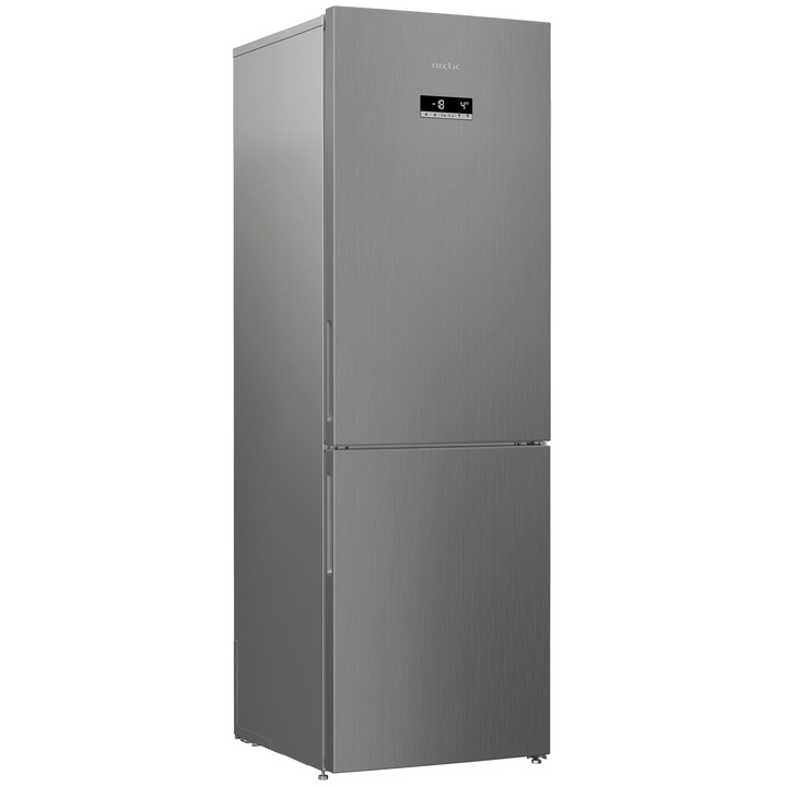Хладилник с фризер Arctic AK60366E40NFMT, 324 л, Full NoFrost, Електронен контрол, Air Flow Dual Tech, Клас E, H 185 см, Сребрист