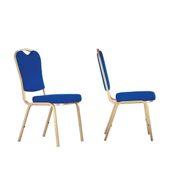 Set 2 scaune bucatarie PRAGA Gold, Albastru stofa lusso