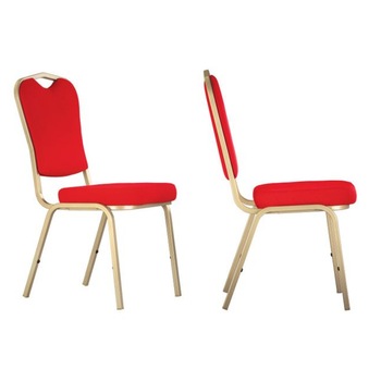 Set 2 scaune bucatarie PRAGA Gold, Rosu stofa lusso