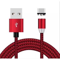 cablu de incarcare magnetic 3 in1 x-cable conectori usb-c micro-usb lightning pentru android si iphone 2a 1m rosu imagen 44_0_
0