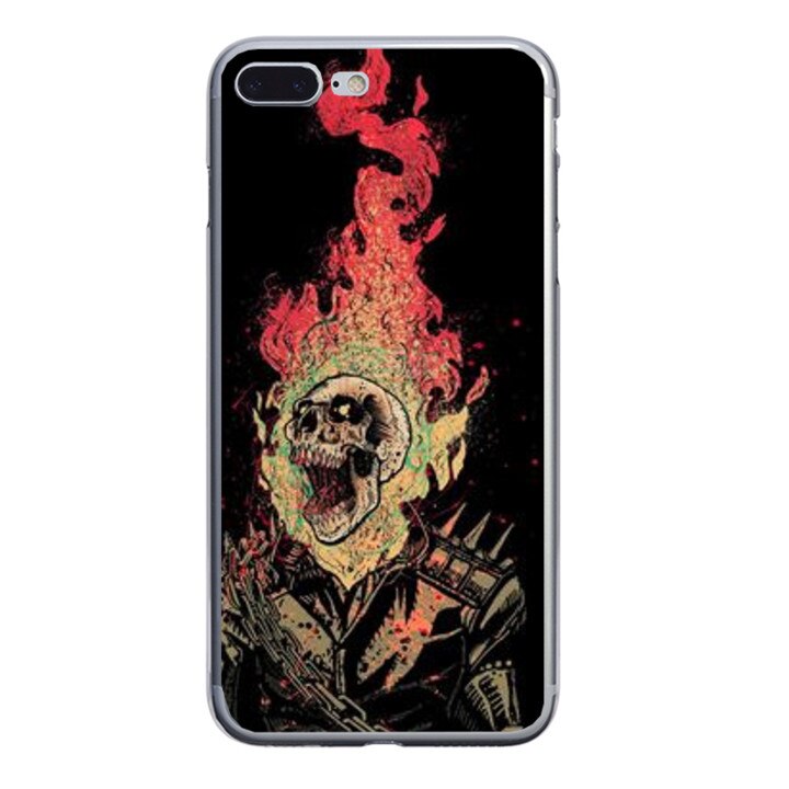 Husa silicon neagra iPhone 7 plus Ghost Rider