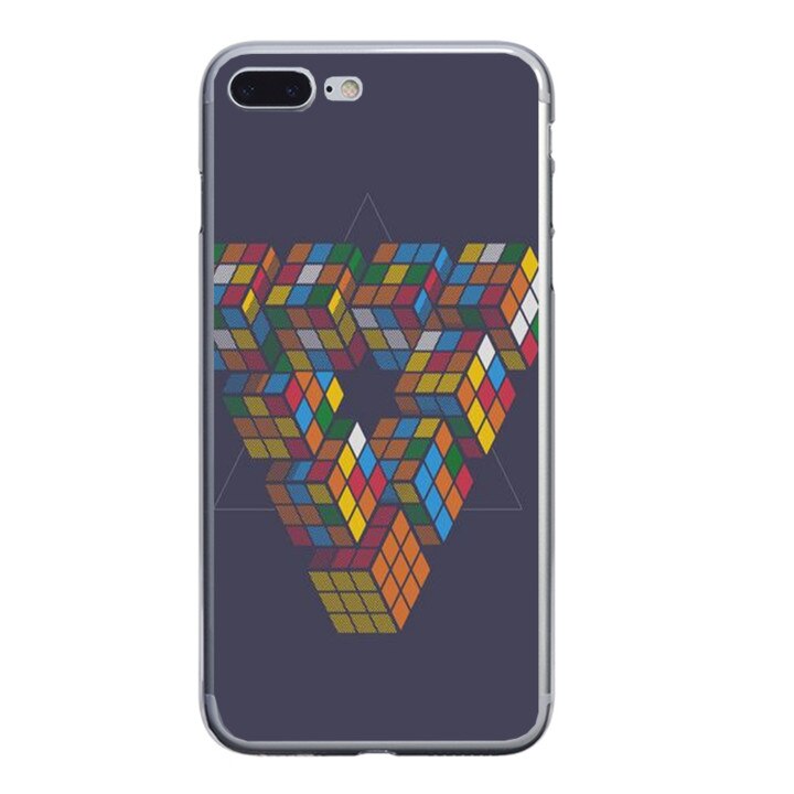 Husa silicon albastra iPhone 7 plus Rubic World