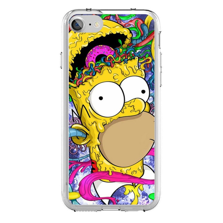 Husa silicon multicolora iPhone 8 Donuts Brain