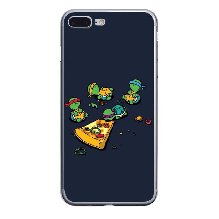 Husa silicon neagra iPhone 7 plus Ninja Turtle