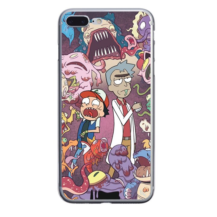 Husa silicon neagra iPhone 8 plus Pika Rick