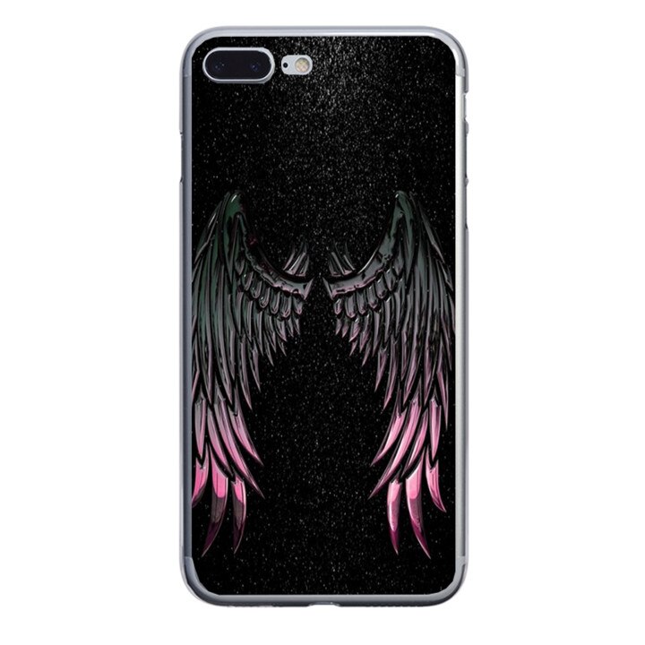 Husa silicon neagra iPhone 8 plus Wings Galaxy