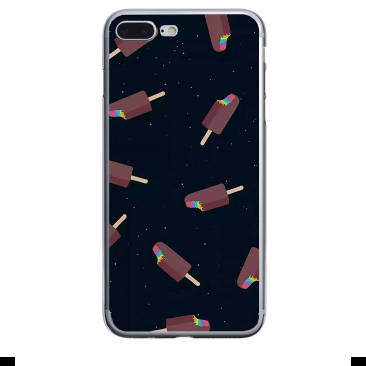 Husa silicon neagra iPhone 7 plus Icecream Galaxy
