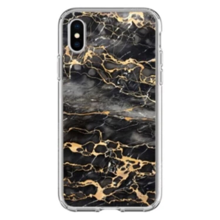 Husa silicon gri iPhone XS MAX Gold Marble