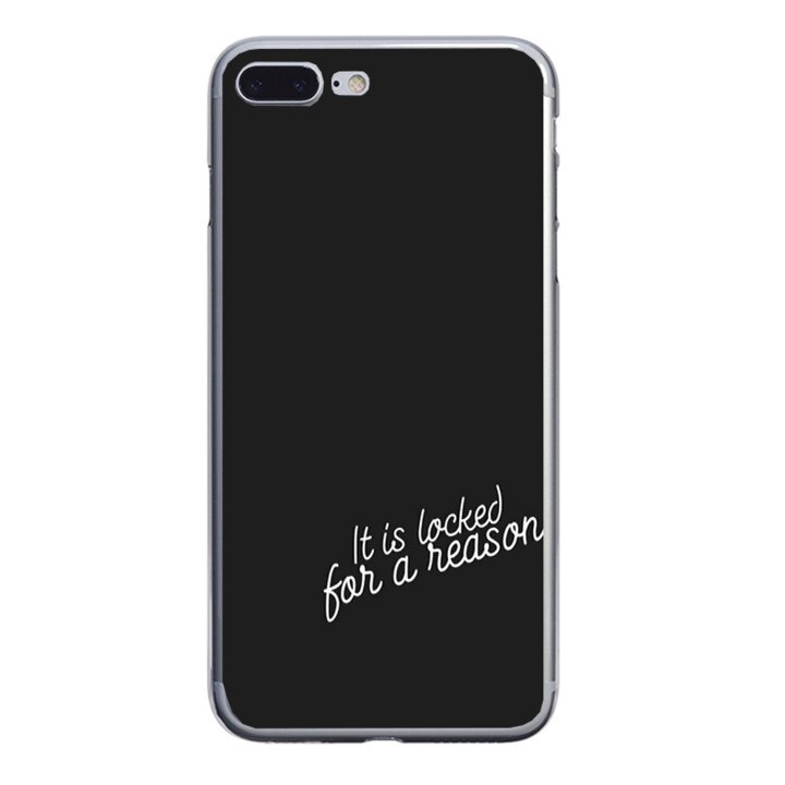 Husa silicon neagra iPhone 7 plus Locked for a reason